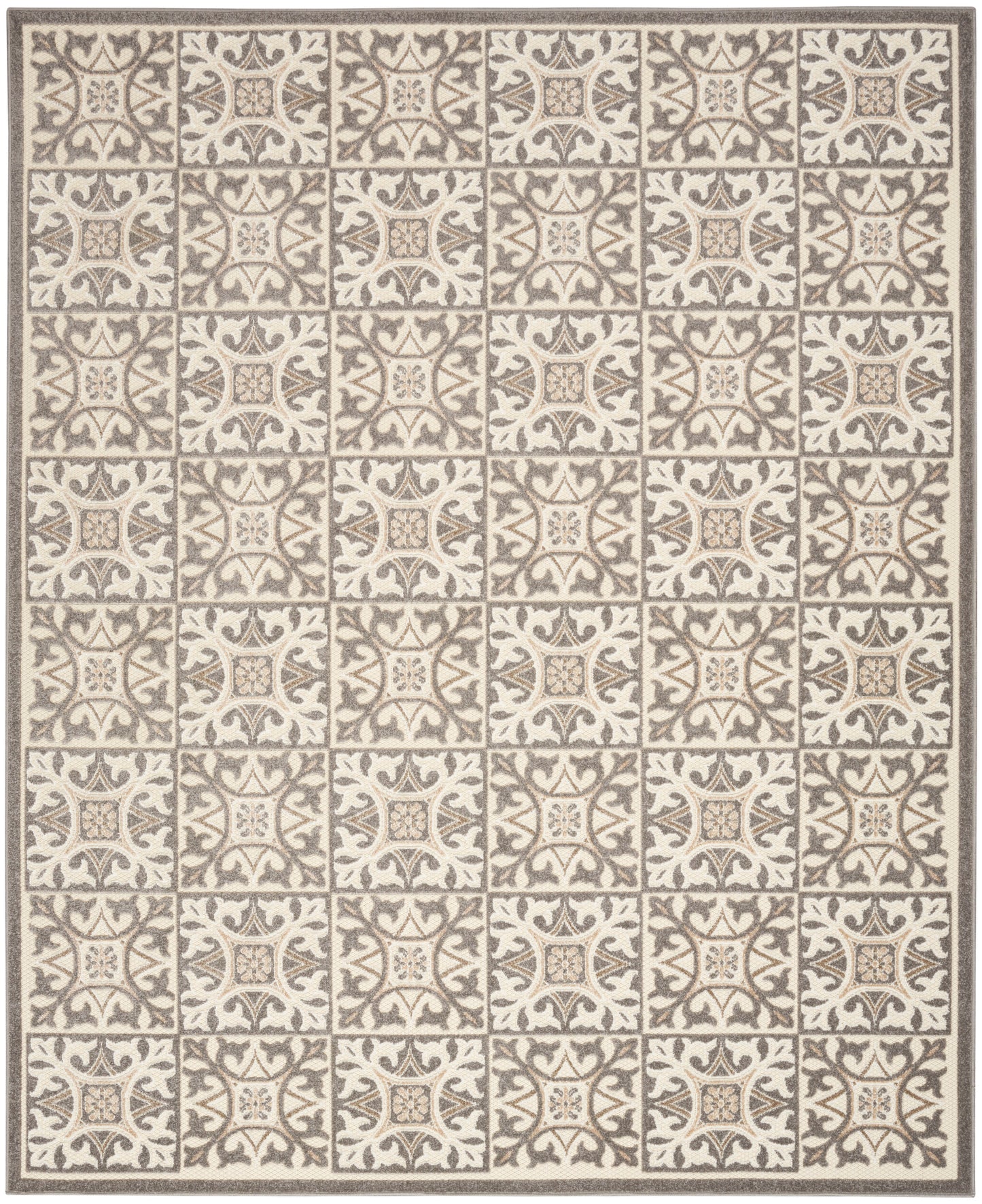 Nourison Aloha 7'10" x 10'6" Ivory Grey Contemporary Rug