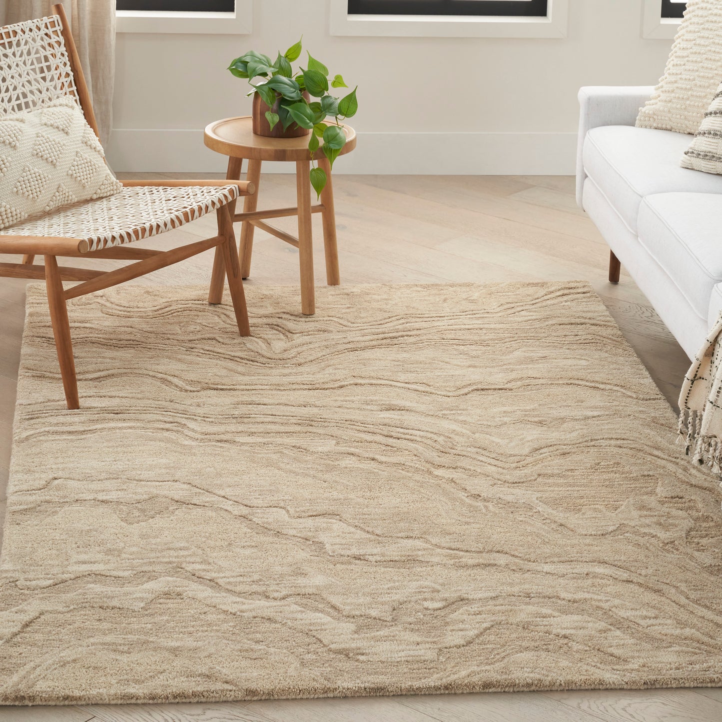 Nourison Graceful 5'3" x 7'3" Taupe Modern Indoor Rug