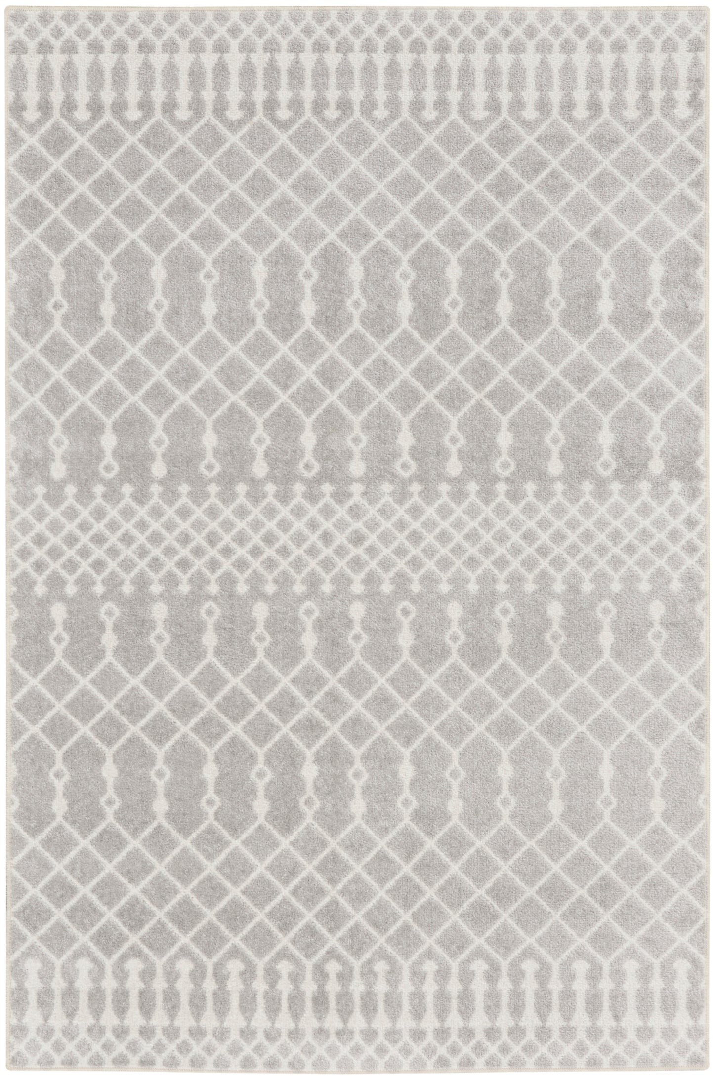 Nourison Astra Machine Washable 2'2" x 4' Grey Bohemian Indoor Rug