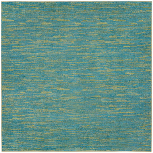 Nourison Nourison Essentials 5' x Square Blue Green Outdoor Rug