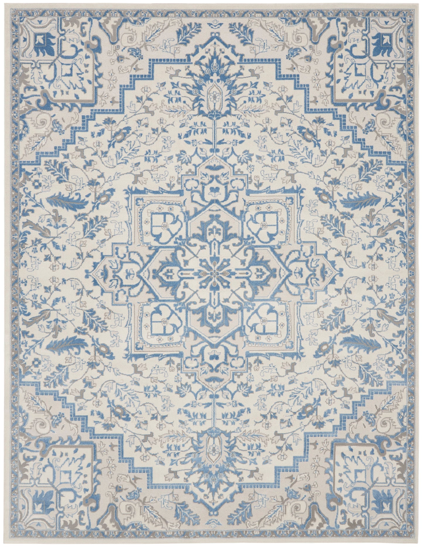 Nourison Elation 9' x 12' Ivory Blue Bohemian Indoor Rug