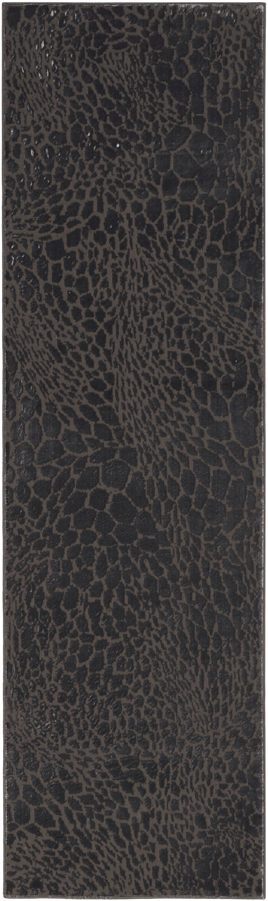 Nourison Desire 2'3" x 7'6" Charcoal Silver Modern Indoor Rug