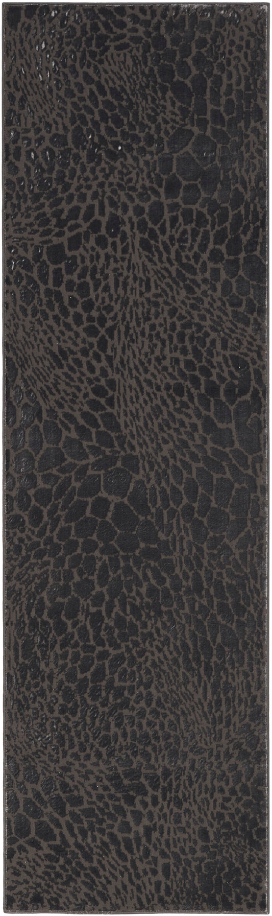 Nourison Desire 2'3" x 7'6" Charcoal Silver Modern Indoor Rug