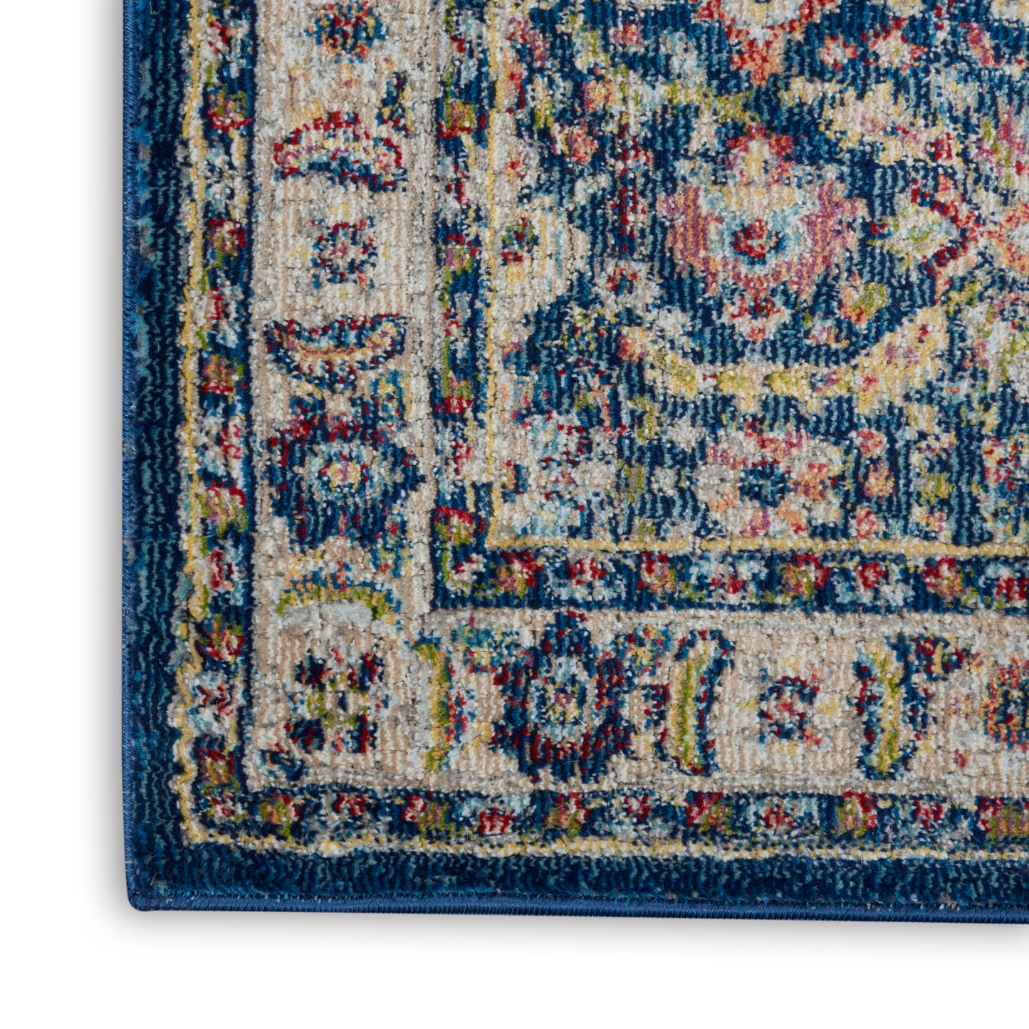 Nourison Ankara Global 2'4" x 8' Navy Multicolor Traditional Indoor Rug