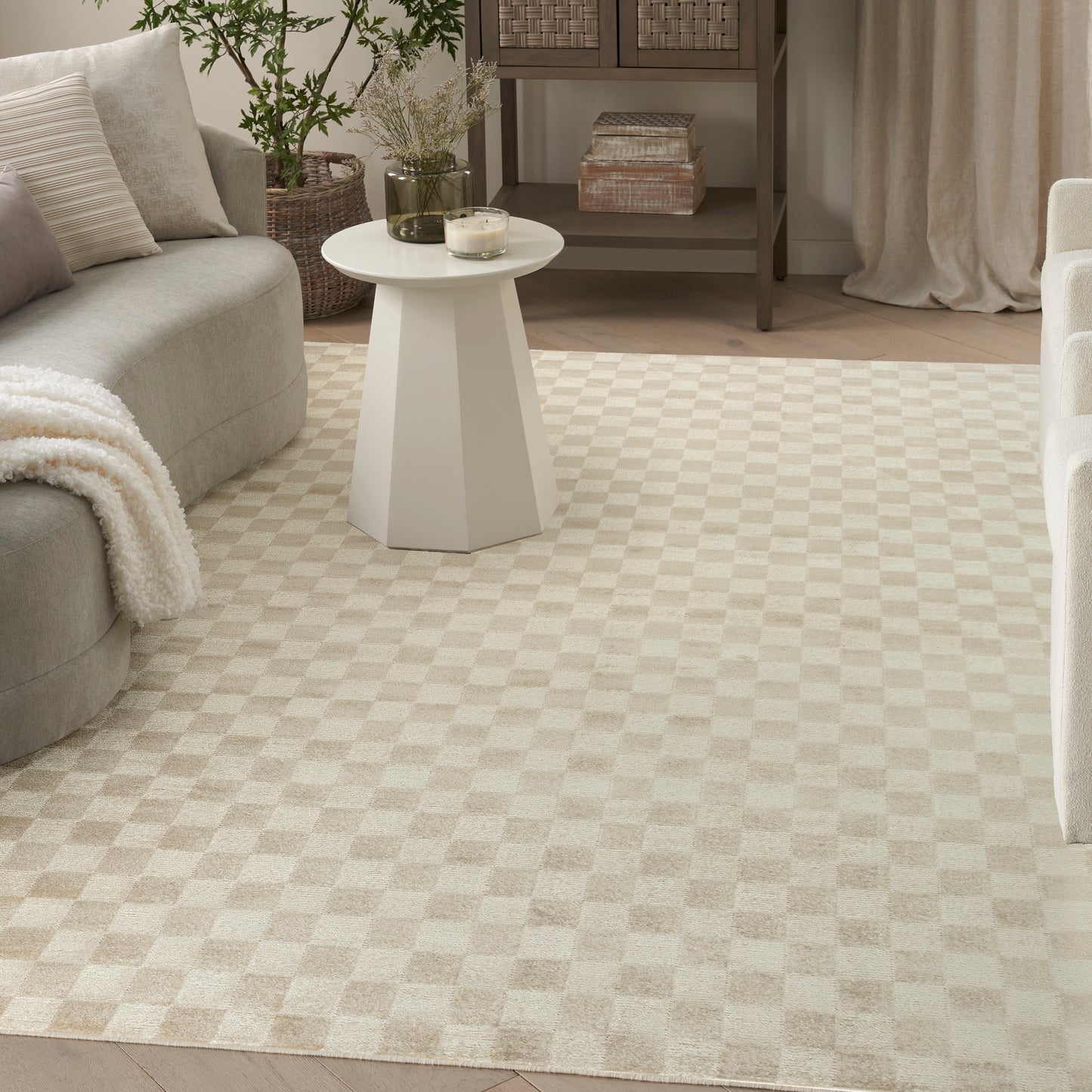 Nourison Serenity Home 7'10" x 9'10" Beige Modern Indoor Rug