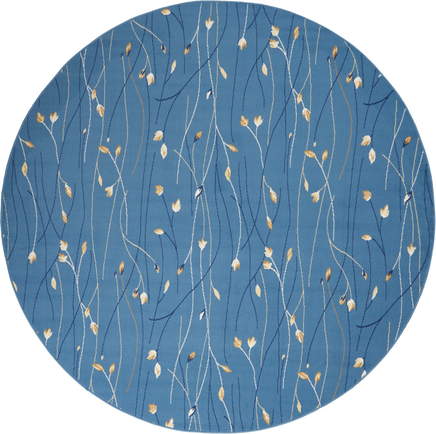 Nourison Grafix 8' x Round Light Blue Contemporary Indoor Rug