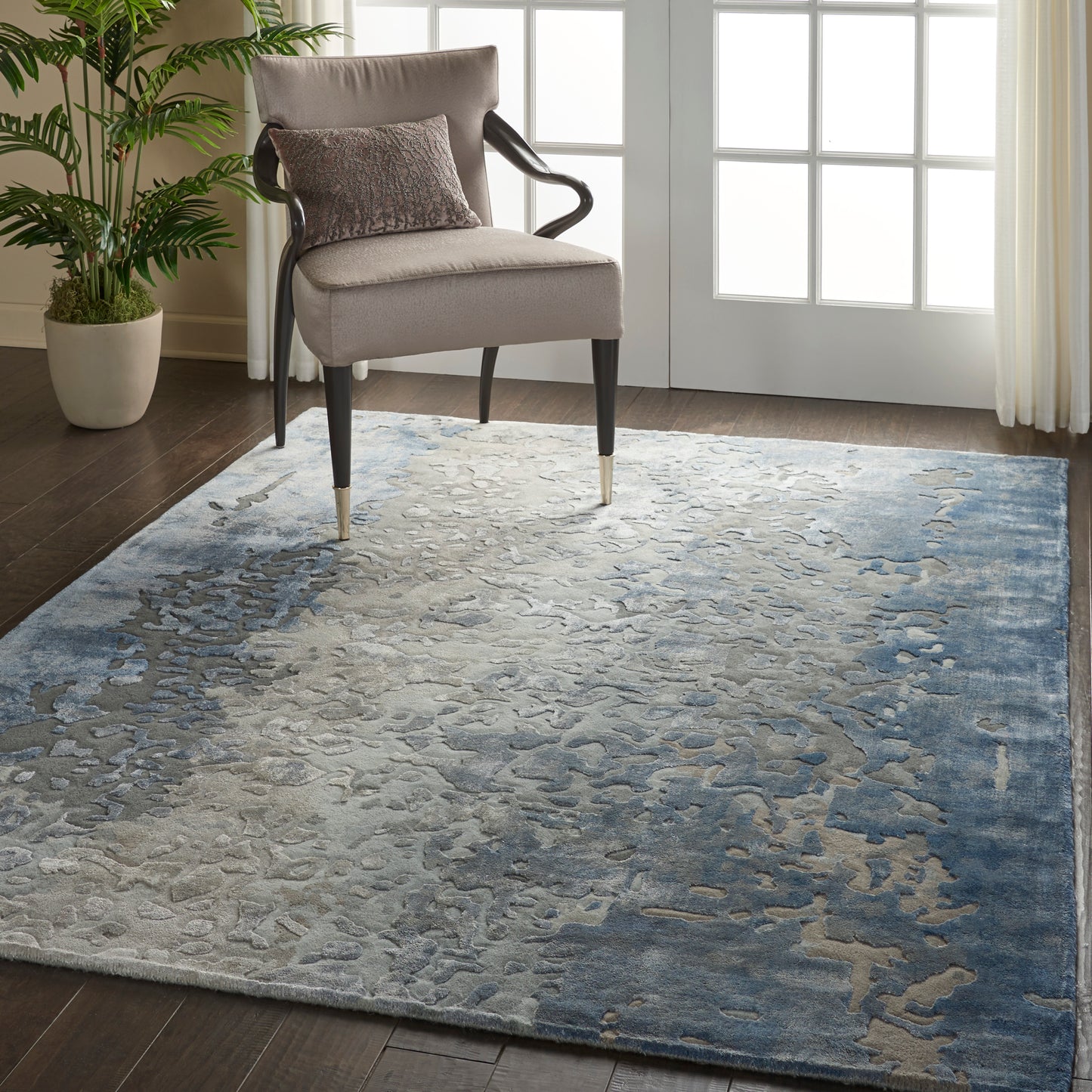 Nourison Prismatic 5'6" x 7'5" Denim Modern Indoor Rug