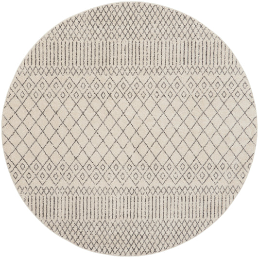 Nourison Passion 8' x Round Ivory/Grey Bohemian Indoor Rug