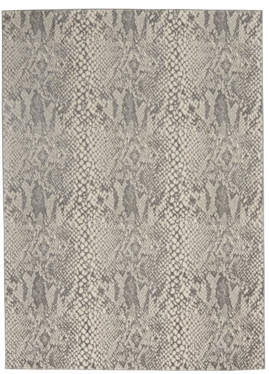 Nourison Solace 5'3" x 7'3" Ivory/Grey Modern Indoor Rug