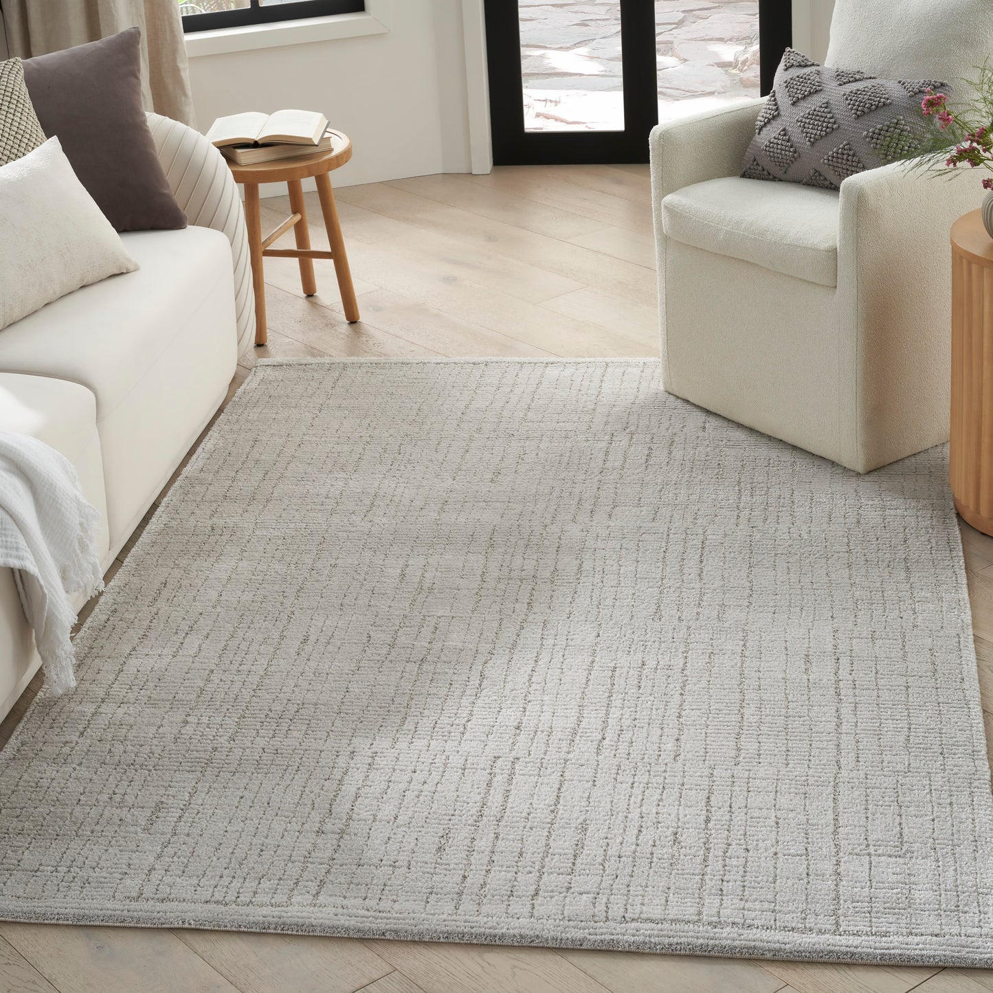 Nourison Andes 6' x 9' Silver Scandinavian Indoor Rug