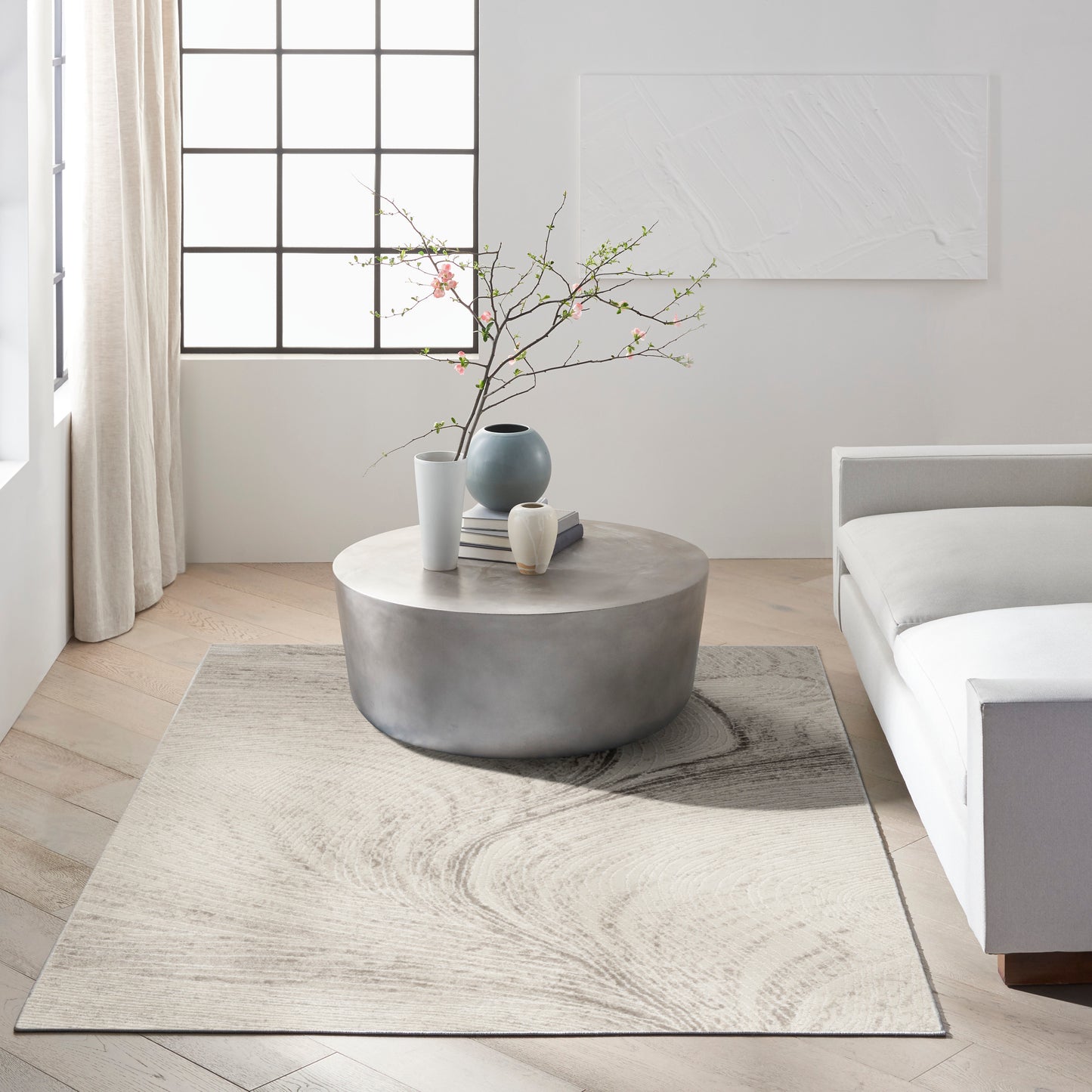 Calvin Klein Captivating 5'3" x 7'3" Ivory Modern Indoor Rug