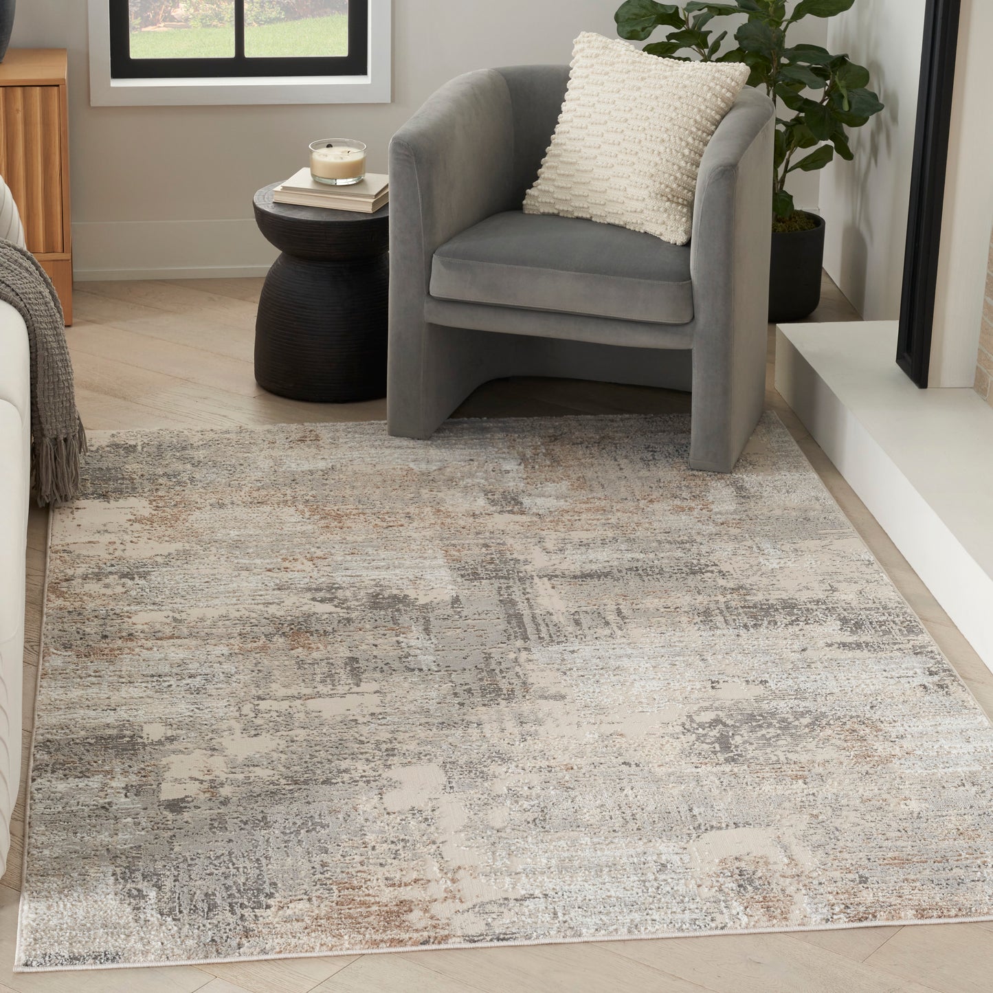 Nourison Sustainable Trends 6' x 9' Beige Grey Modern Indoor Rug