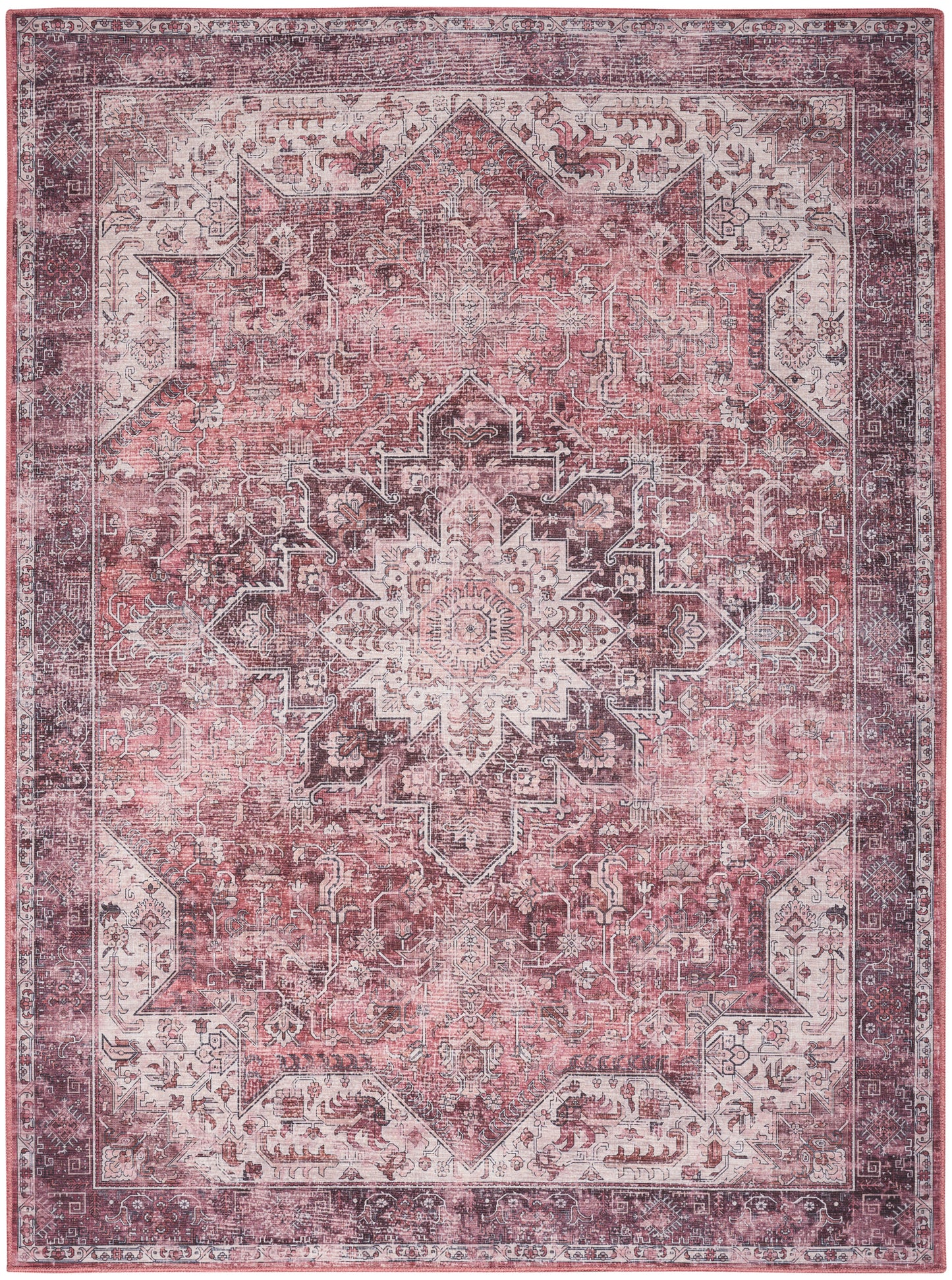 Nourison Nourison Washables 6' x 9' Red Vintage Indoor Rug