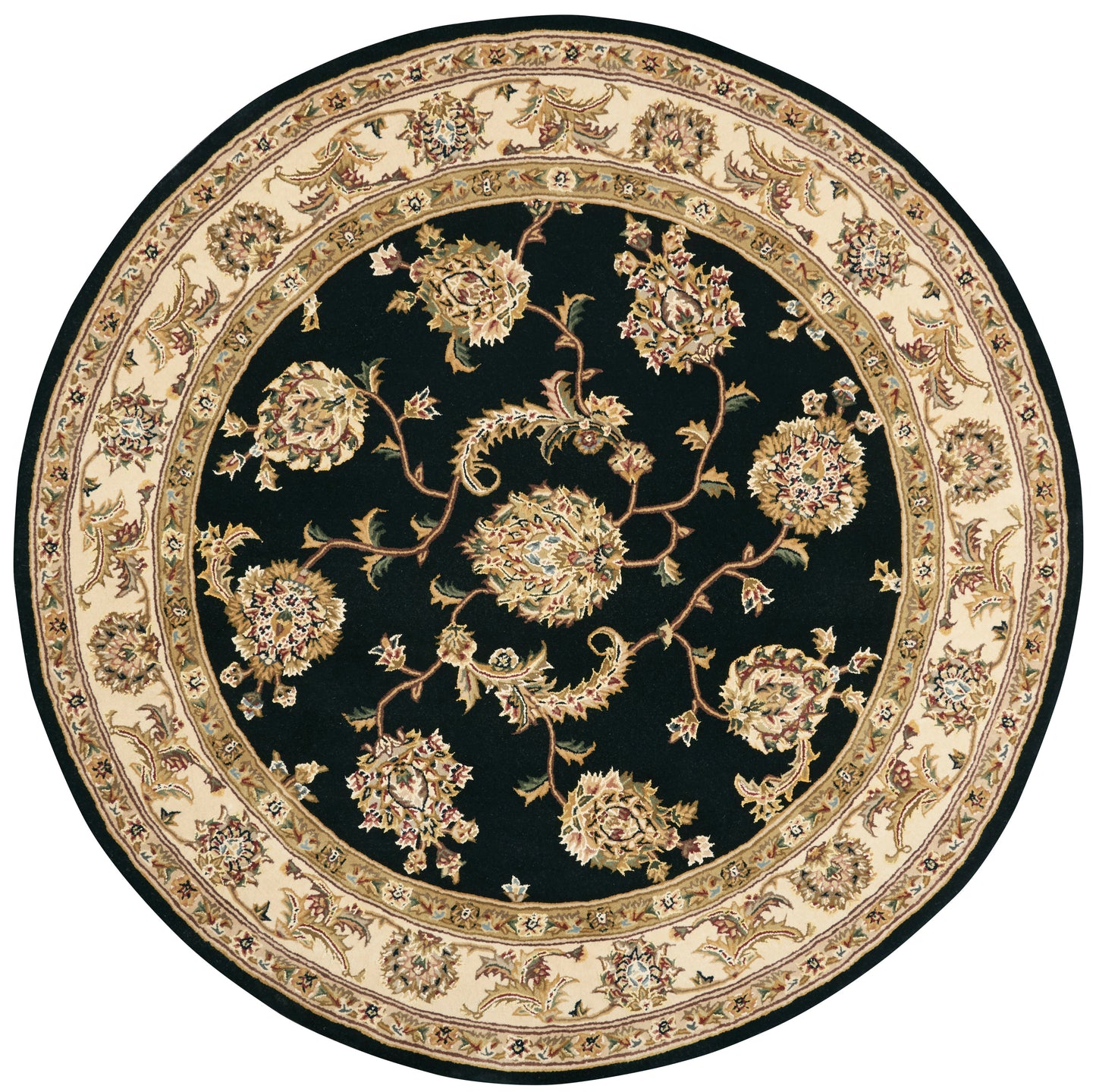 Nourison Nourison 2000 6' x Round Black Traditional Indoor Rug