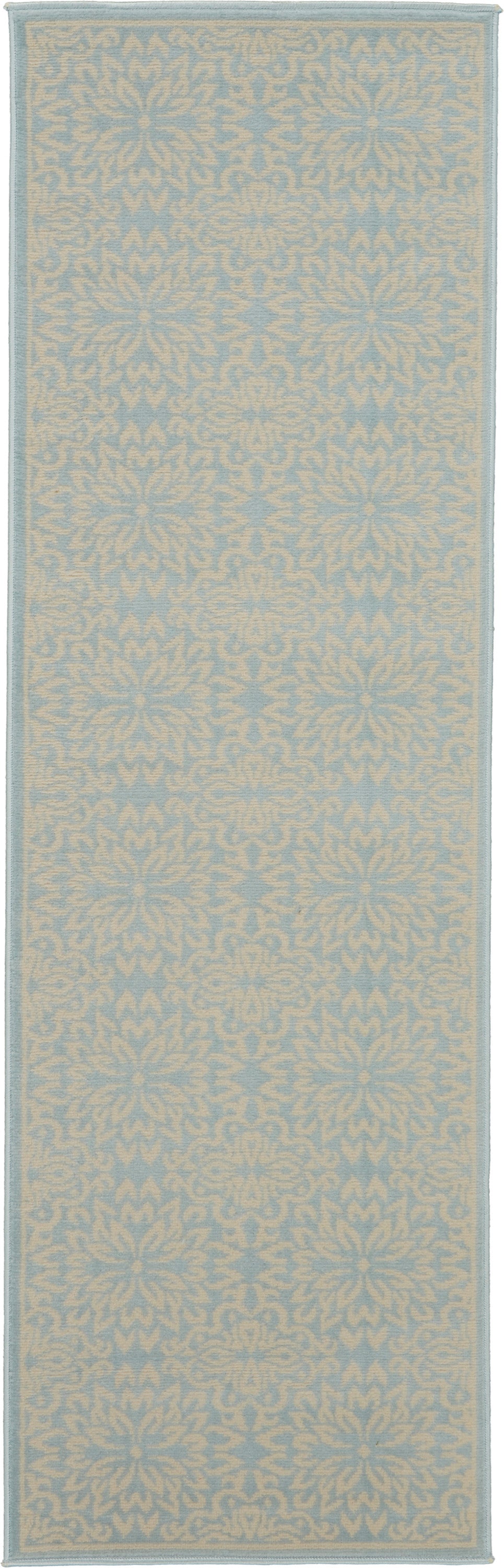 Nourison Jubilant 2'3" x 7'3" Ivory/Light Blue Farmhouse Indoor Rug