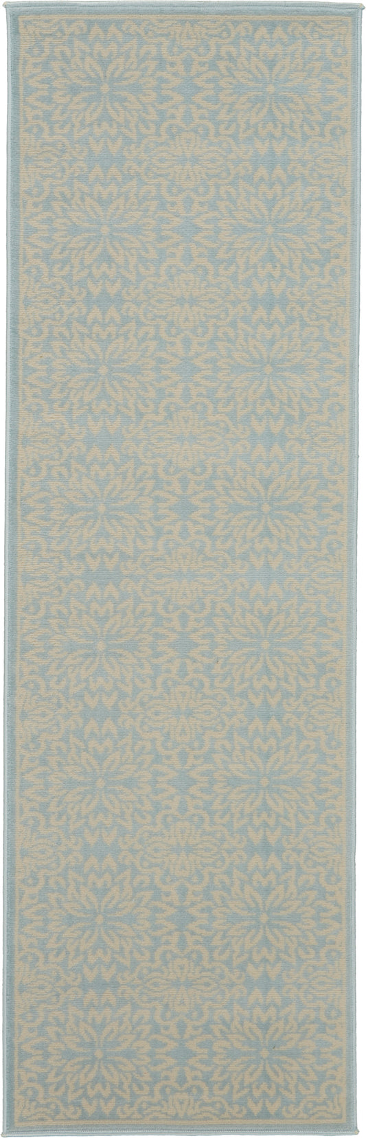 Nourison Jubilant 2'3" x 7'3" Ivory/Light Blue Farmhouse Indoor Rug