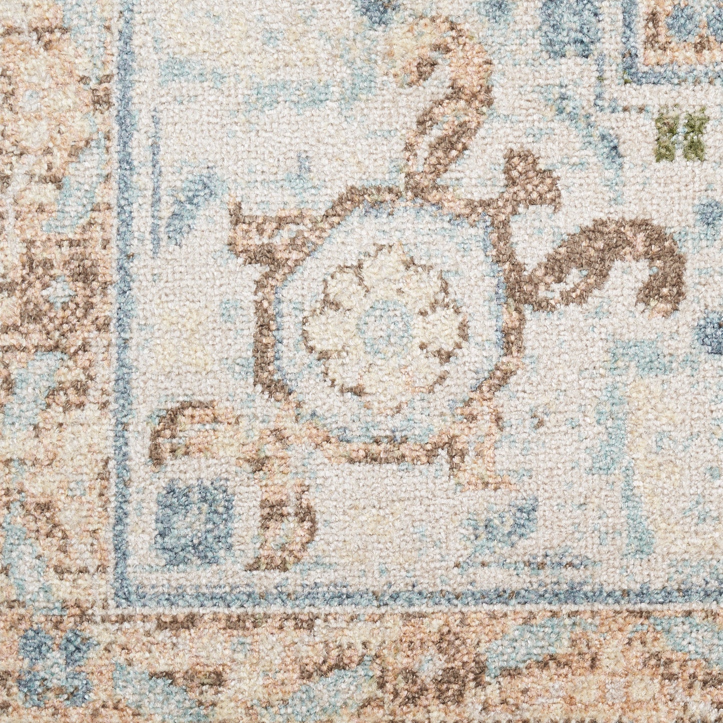 Nourison Astra Machine Washable 2'2" x 4' Ivory Blue Vintage Indoor Rug