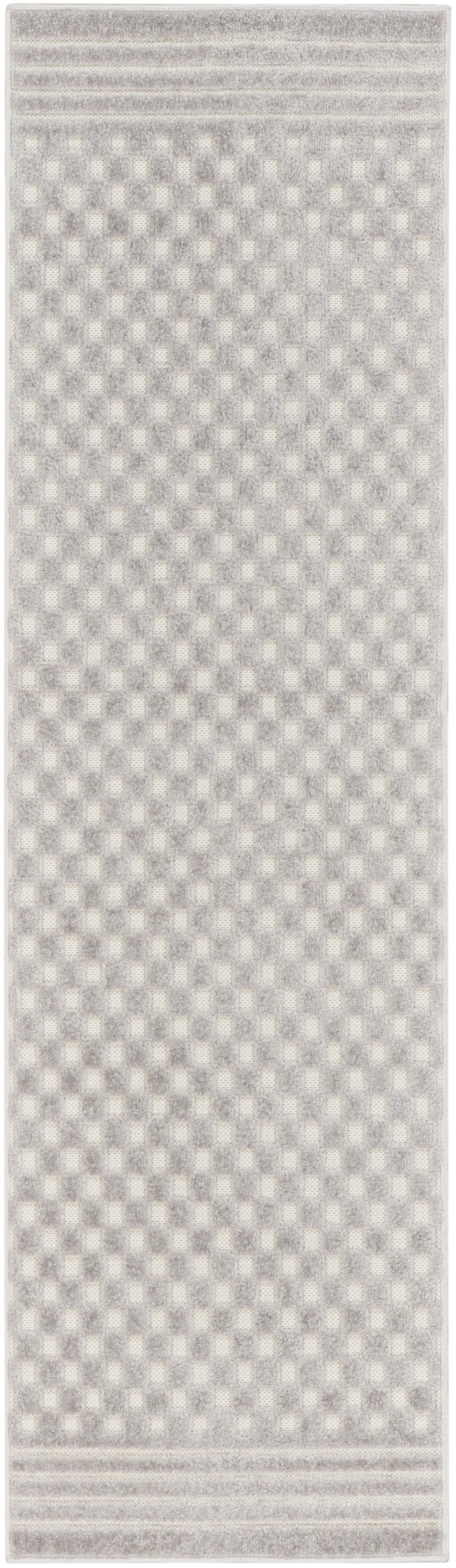 Nourison Care Free 2' x 6' Light Grey Modern Indoor Rug