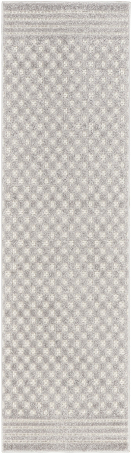 Nourison Care Free 2' x 6' Light Grey Modern Indoor Rug