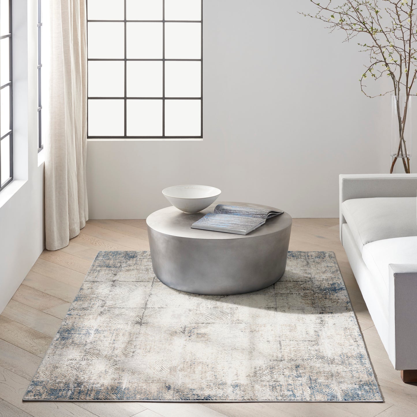 Calvin Klein CK022 Infinity 6' x 9' Ivory Grey Modern Indoor Rug