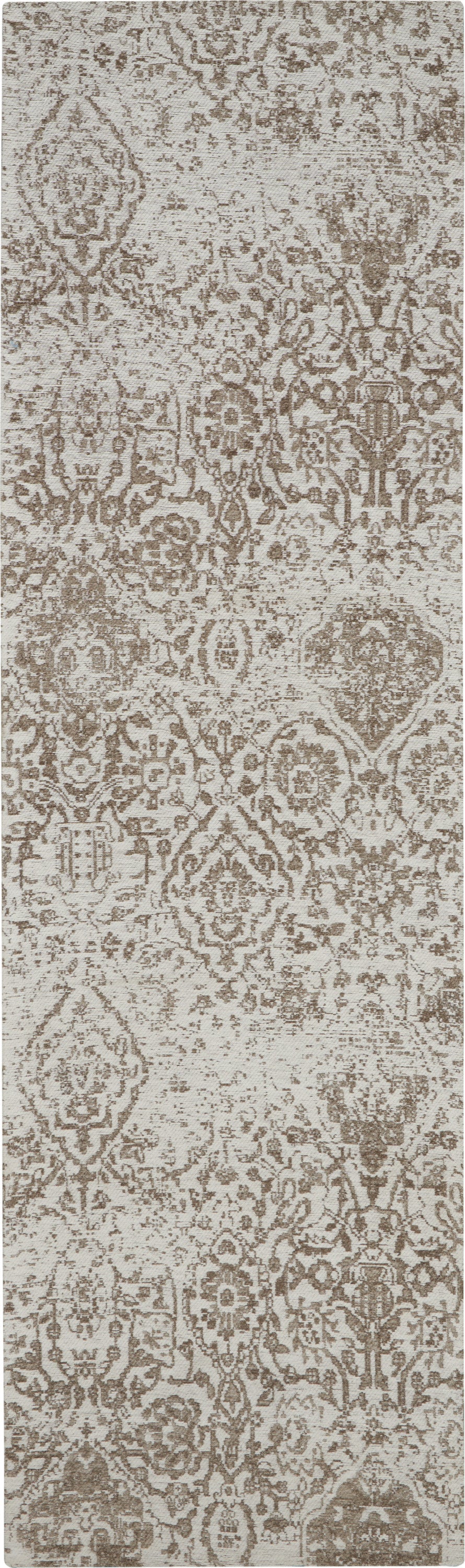 Nourison Damask 2'3" x 7'6" Ivory Farmhouse Indoor Rug