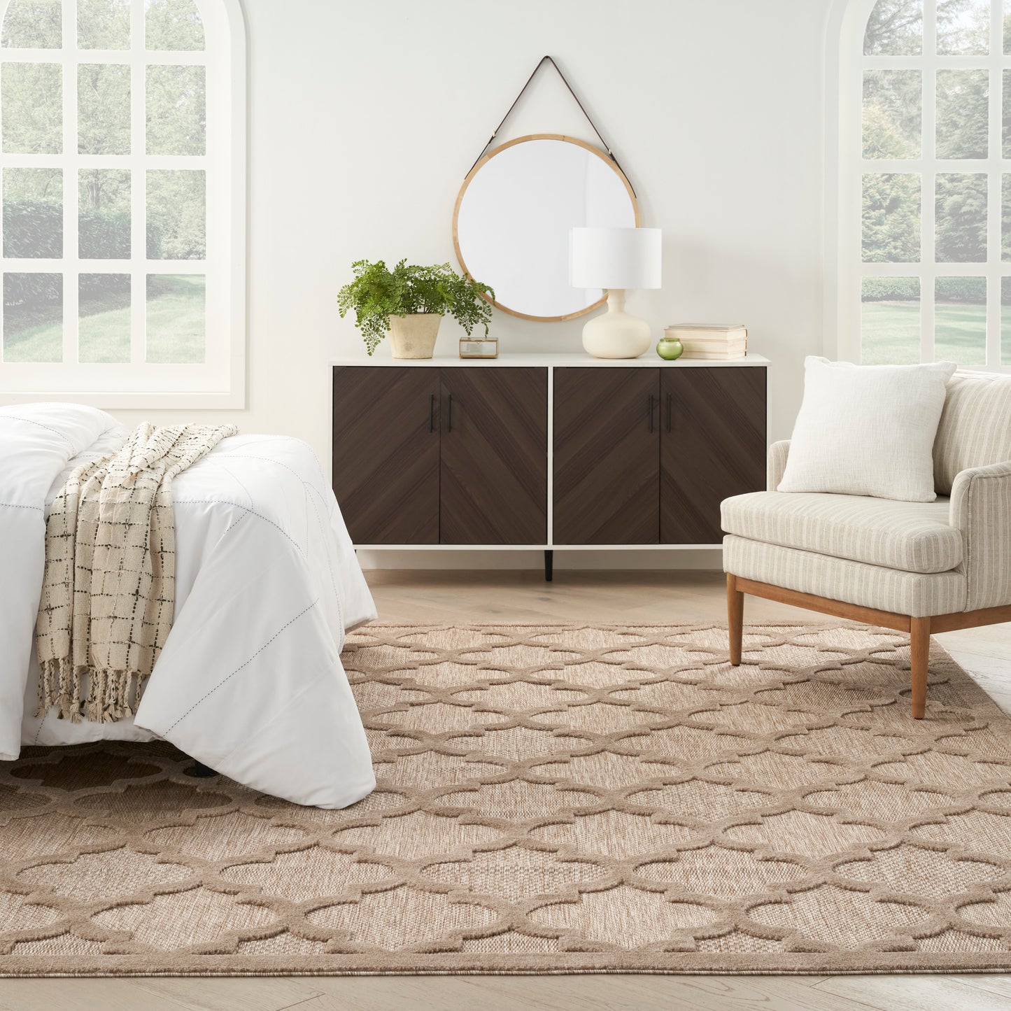 Nourison Easy Care 8' x 10' Natural Beige Modern Rug