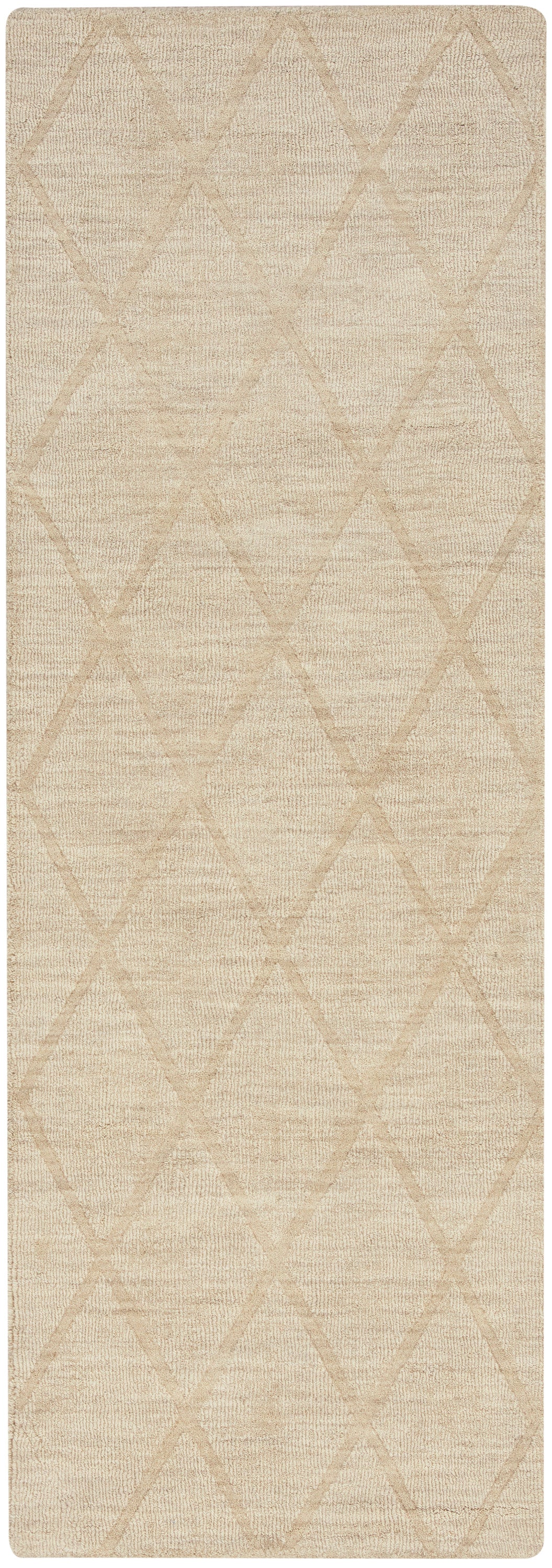 Nourison Wool Haven 2' x 6' Beige Modern Indoor Rug