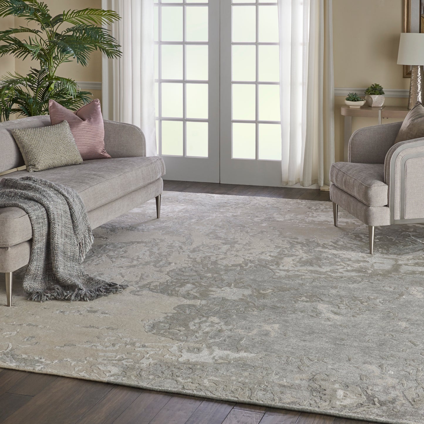 Nourison Silk Shadows 8'6" x 11'6" Sand Modern Indoor Rug