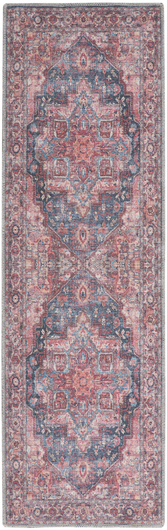 Nicole Curtis Machine Washable Series 1 2'2" x 8' Multicolor Vintage Indoor Rug