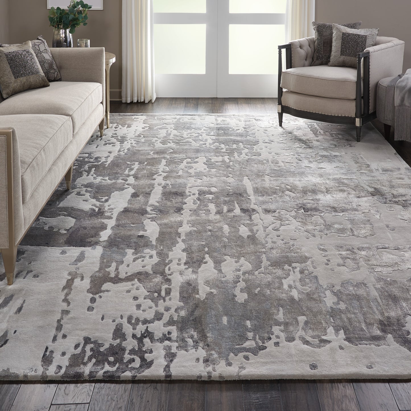 Nourison Prismatic 9'9" x 13'9" Silver Grey Modern Indoor Rug