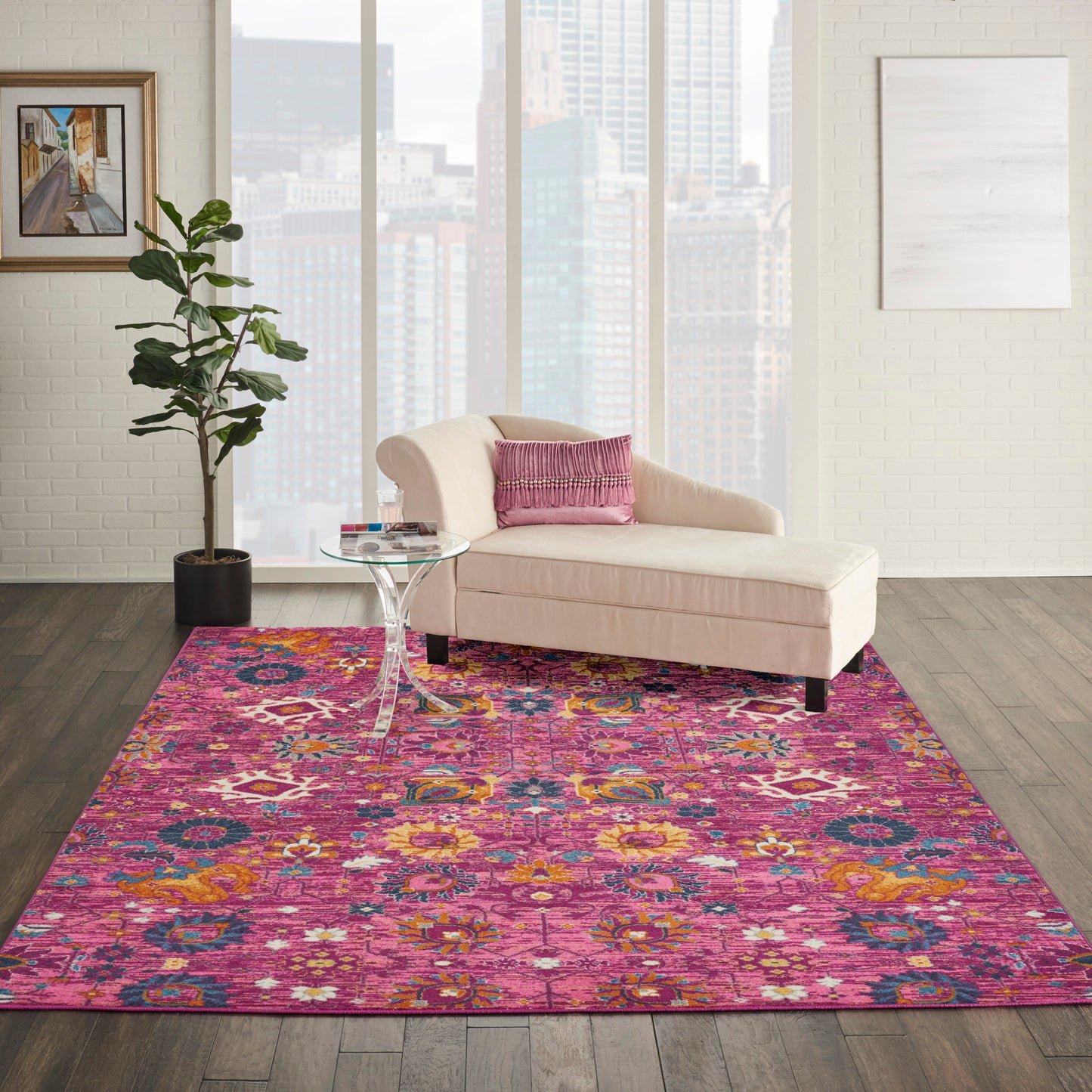 Nourison Passion 8' x 10' Fuchsia Bohemian Indoor Rug