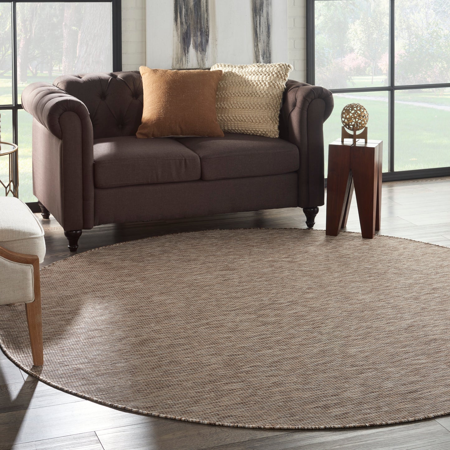 Nourison Positano 8' x Round Beige Modern Rug