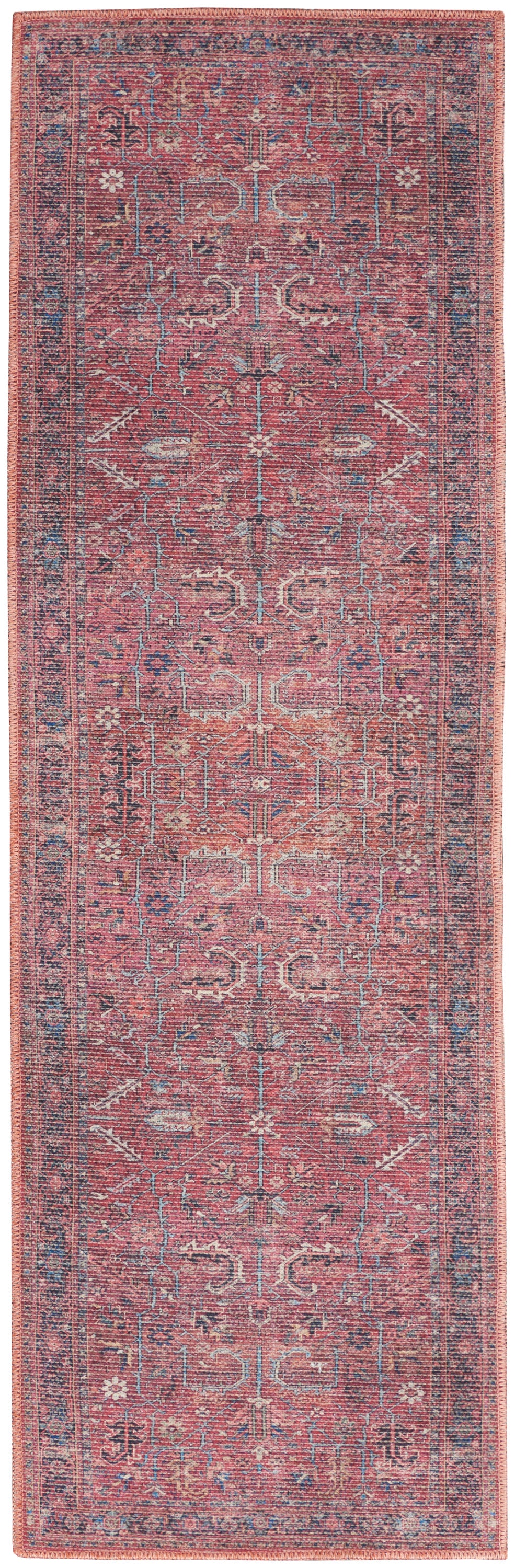 Nicole Curtis Machine Washable Series 1 2' x 6' Brick Vintage Indoor Rug