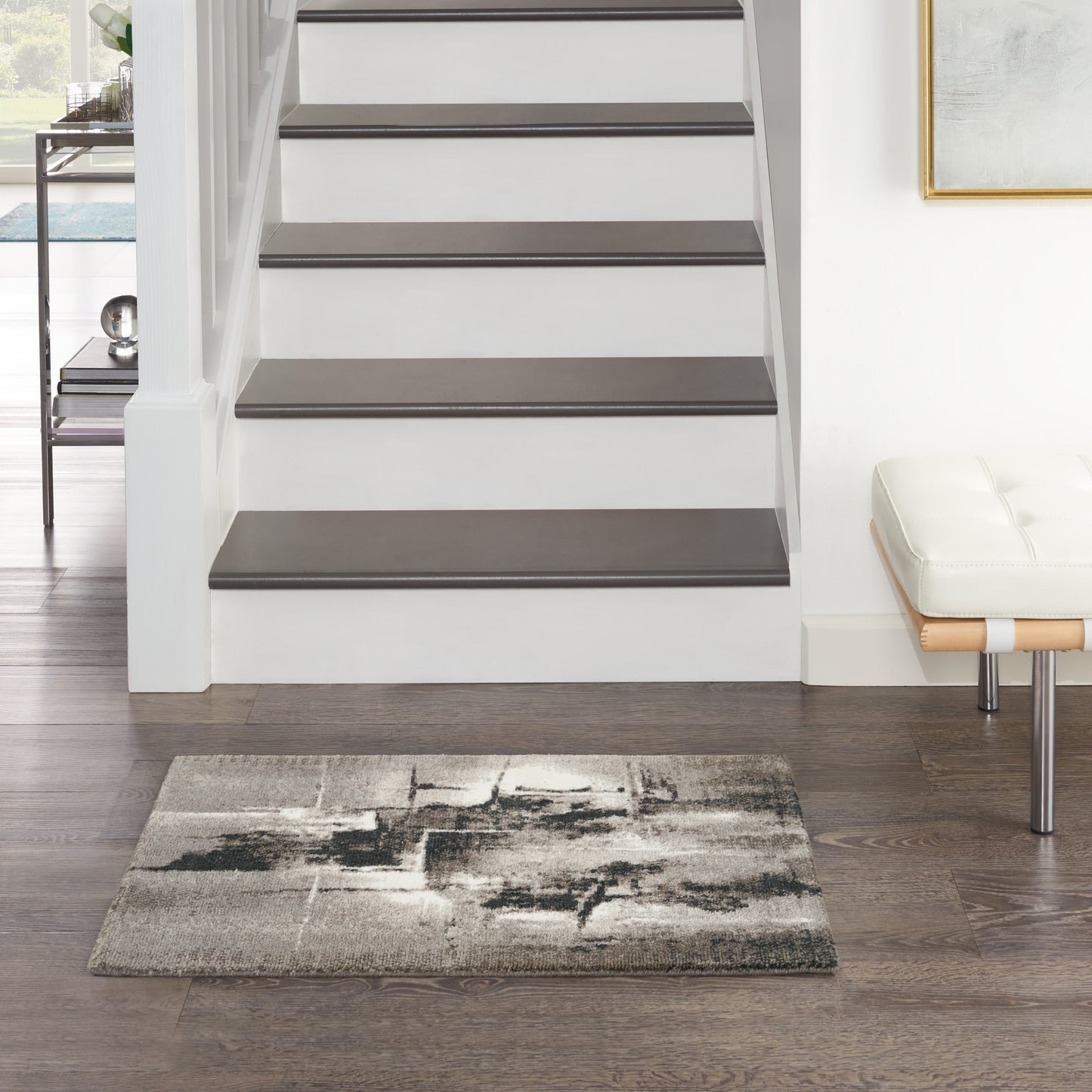 Nourison Twilight 2' x 3' Grey/Ivory/Black Modern Indoor Rug