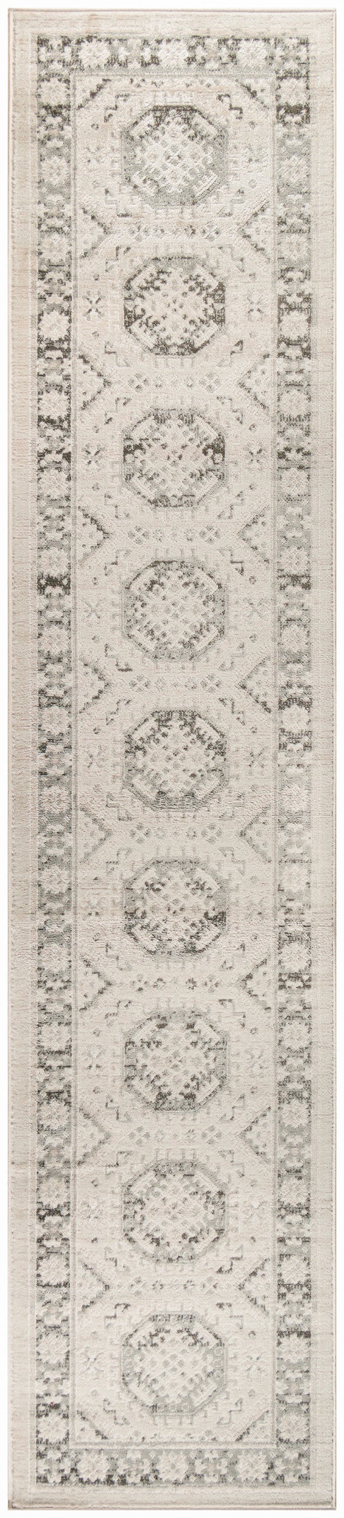 Nourison Serenity Home 2'2" x 7'6" Ivory Grey Vintage Indoor Rug