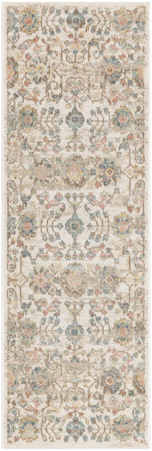 Nourison Washable Decor 2' x 6' Beige Vintage Indoor Rug