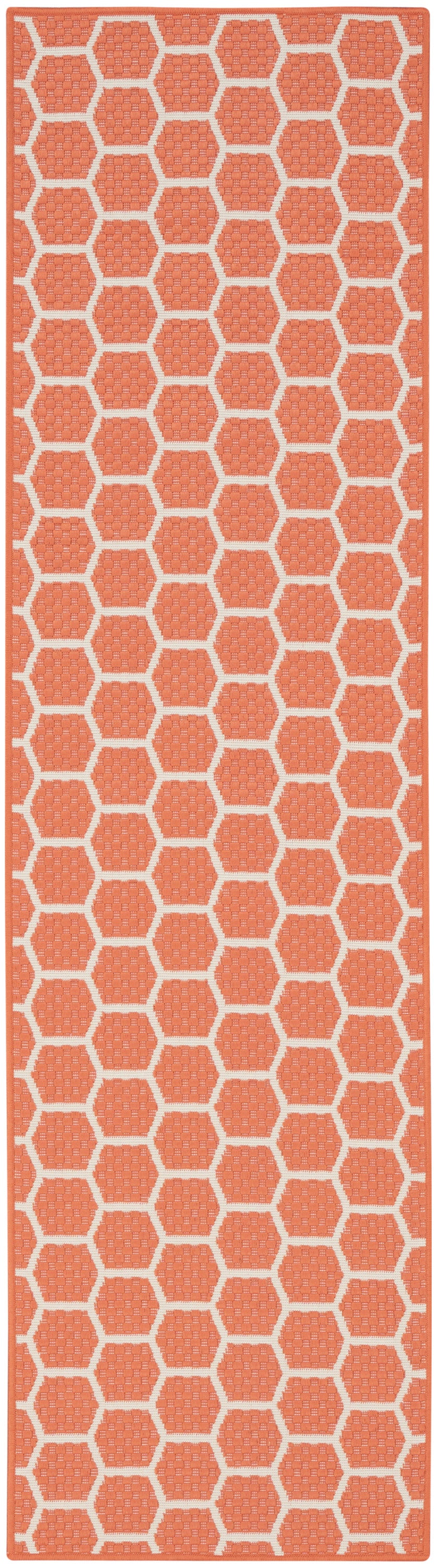 Nourison Twist Reversible 2'2" x 8' Coral Modern Rug