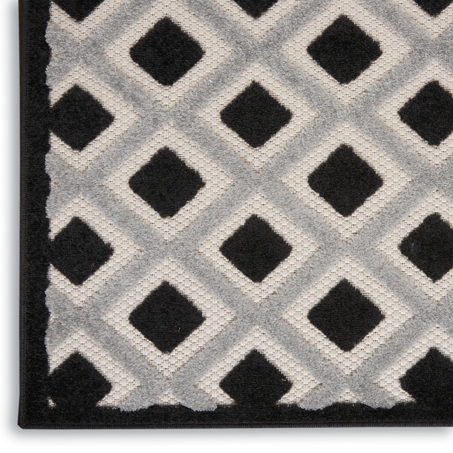 Nourison Aloha 3'6" x 5'6" Black White Modern Rug