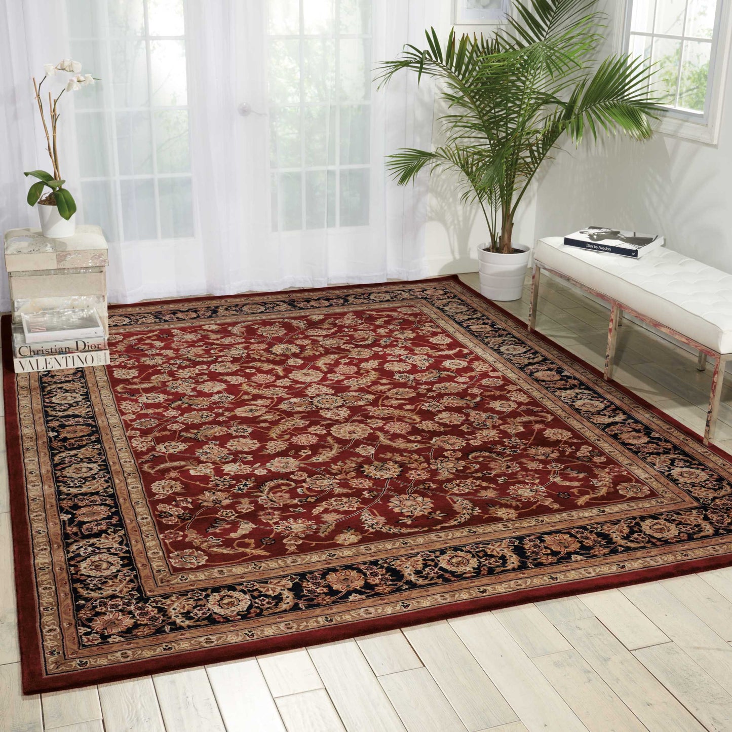 Nourison Nourison 2000 2'6" x 4'3" Burgundy Traditional Indoor Rug