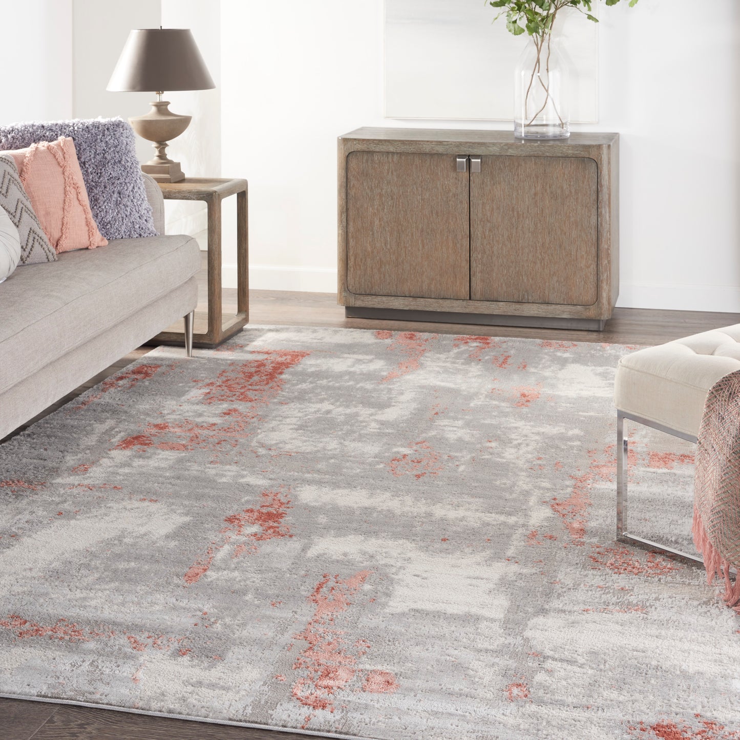 Nourison Elation 9' x 12' Grey Brick Modern Indoor Rug