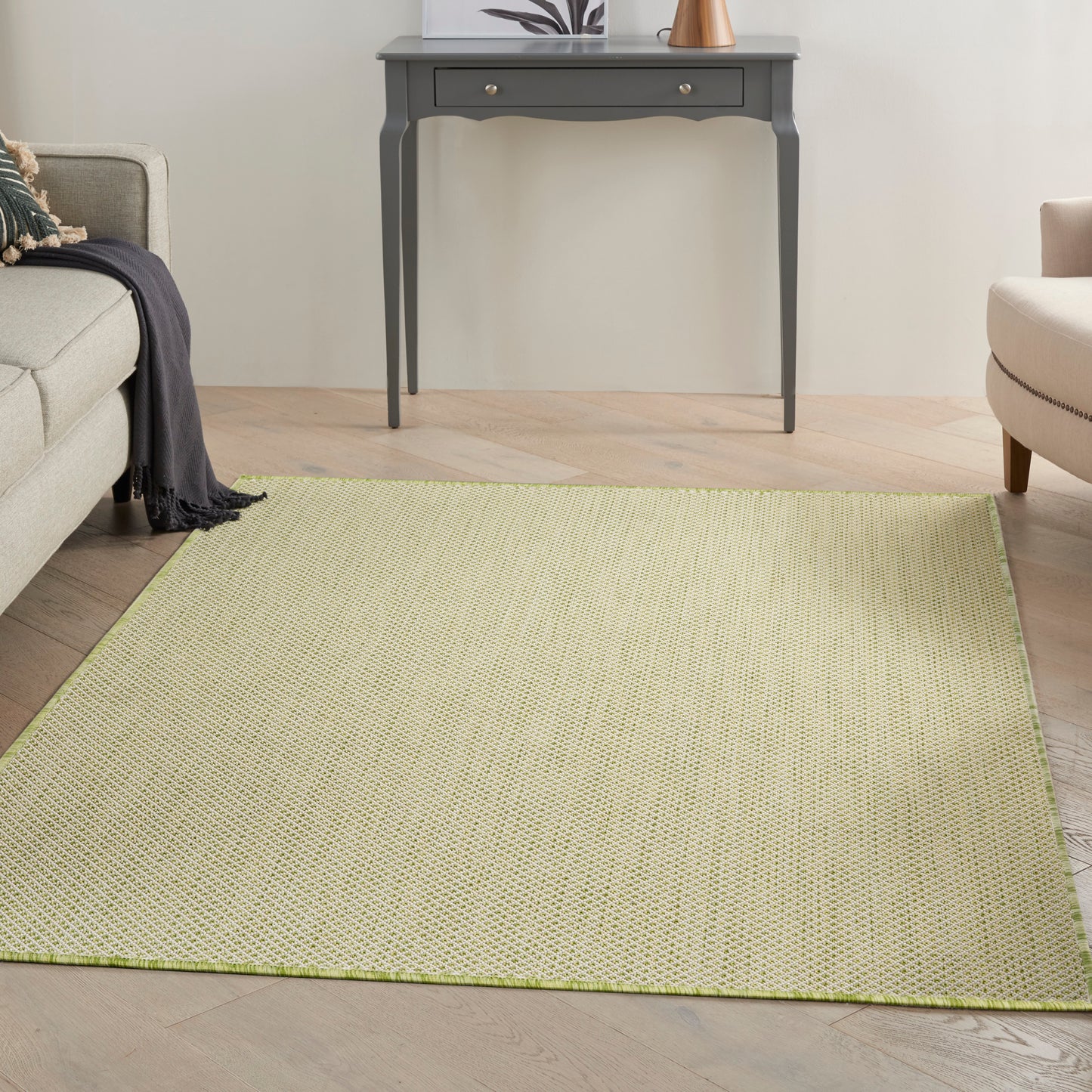 Nourison Courtyard 6' x 9' Ivory Green Modern Rug