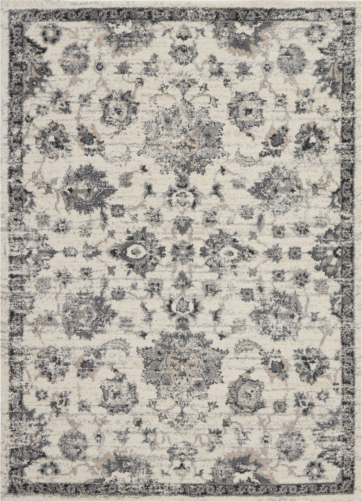 Nourison Fusion 5'3" x 7'3" Cream Grey Vintage Indoor Rug