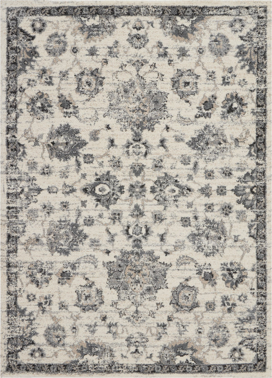 Nourison Fusion 5'3" x 7'3" Cream Grey Vintage Indoor Rug