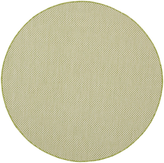 Nourison Courtyard 4' x Round Ivory Green Modern Rug