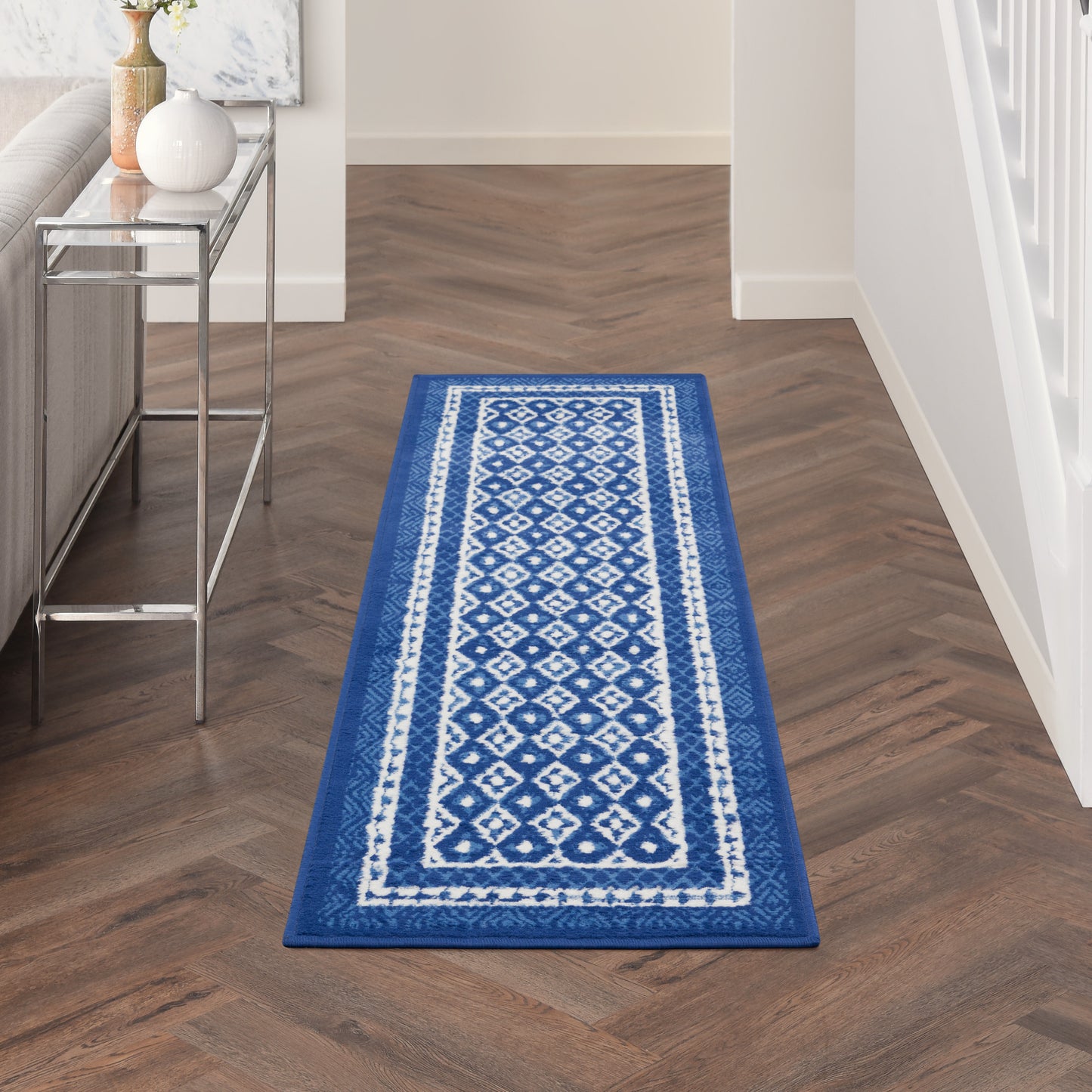 Nourison Whimsicle 2' x 8' Navy Farmhouse Indoor Rug