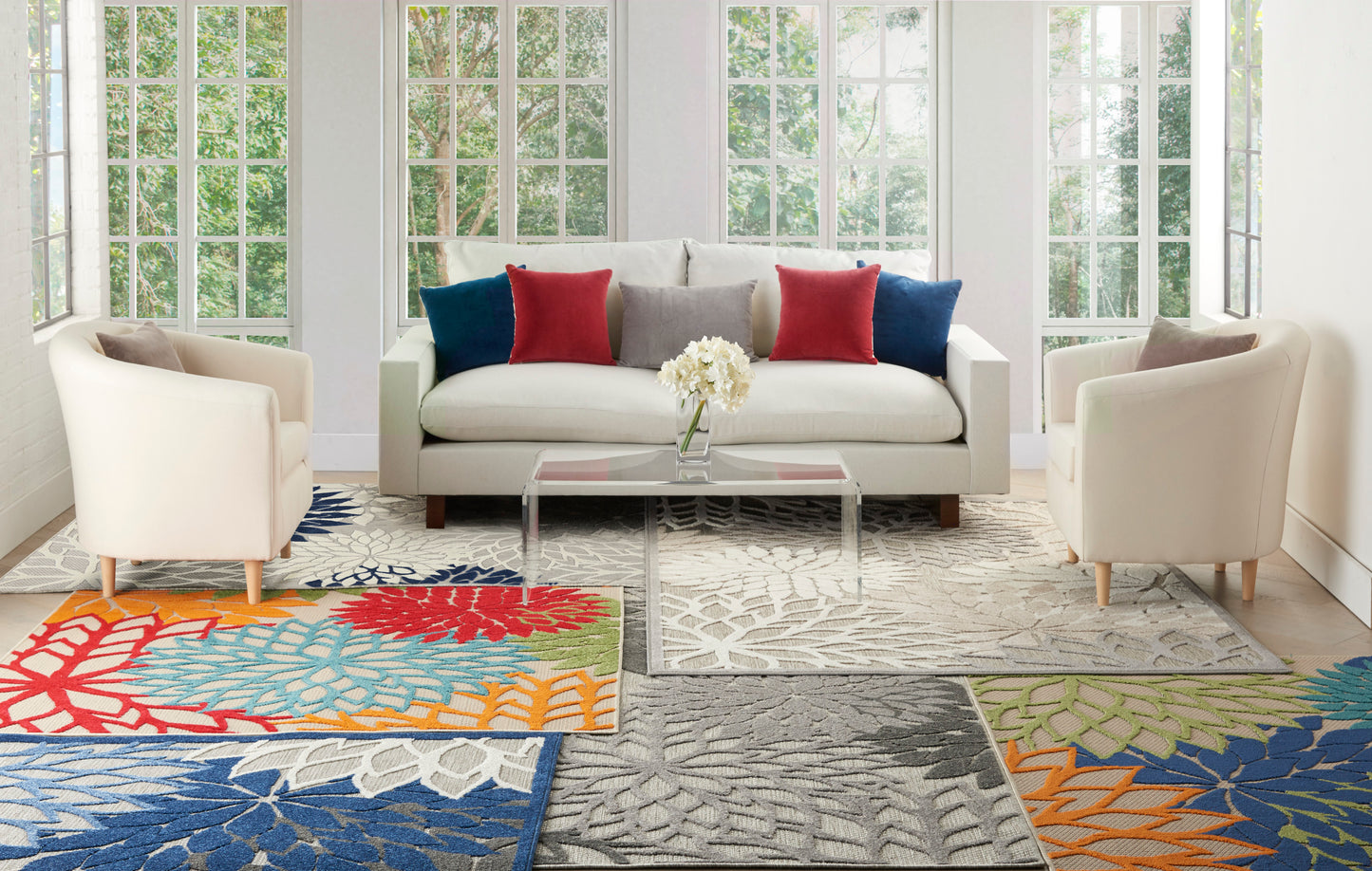 Nourison Aloha 6' x 9' Multicolor Tropical Rug