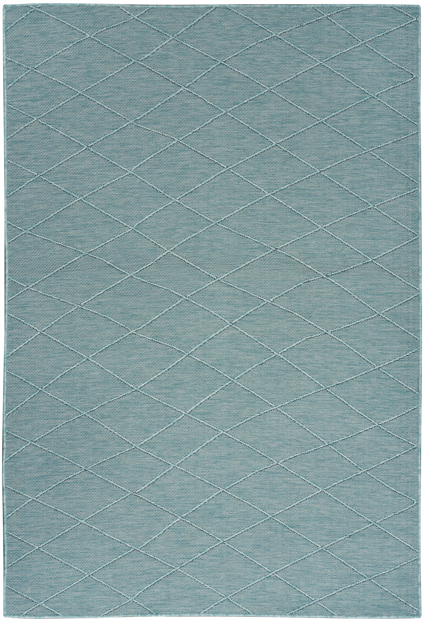 Nourison Washable Solutions 4' x 6' Aqua Modern Rug