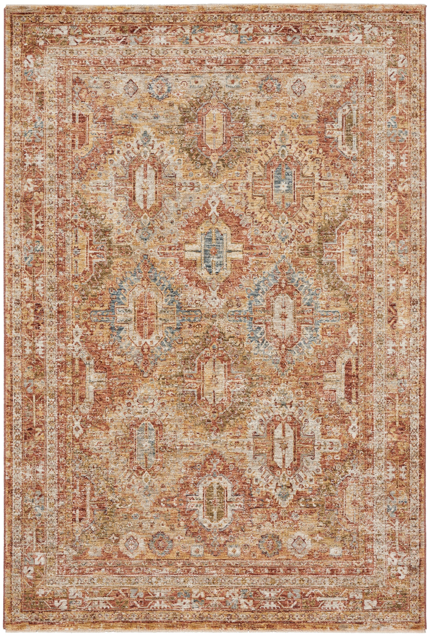 Nourison Sahar 5'3" x 7'8" Rust Vintage Indoor Rug