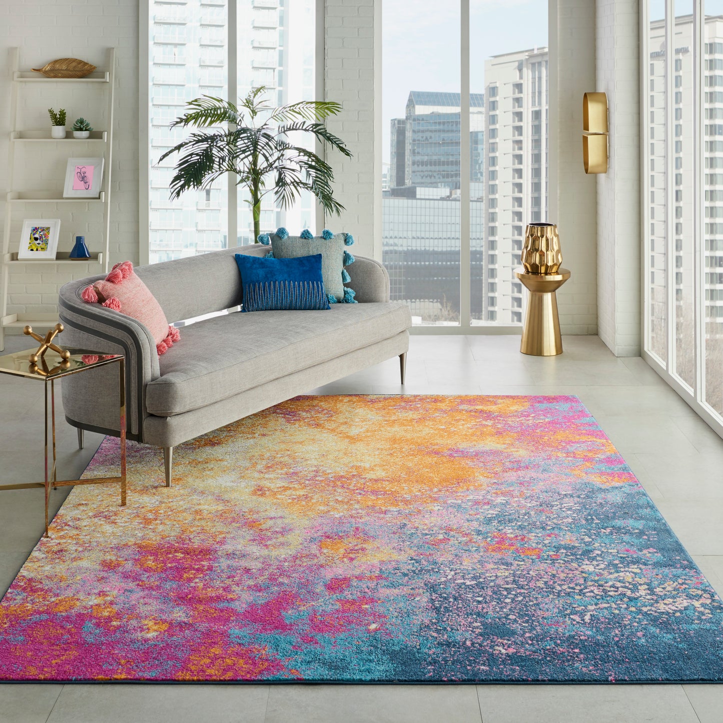 Nourison Passion 6'7" x 9'6" Sunburst Modern Indoor Rug