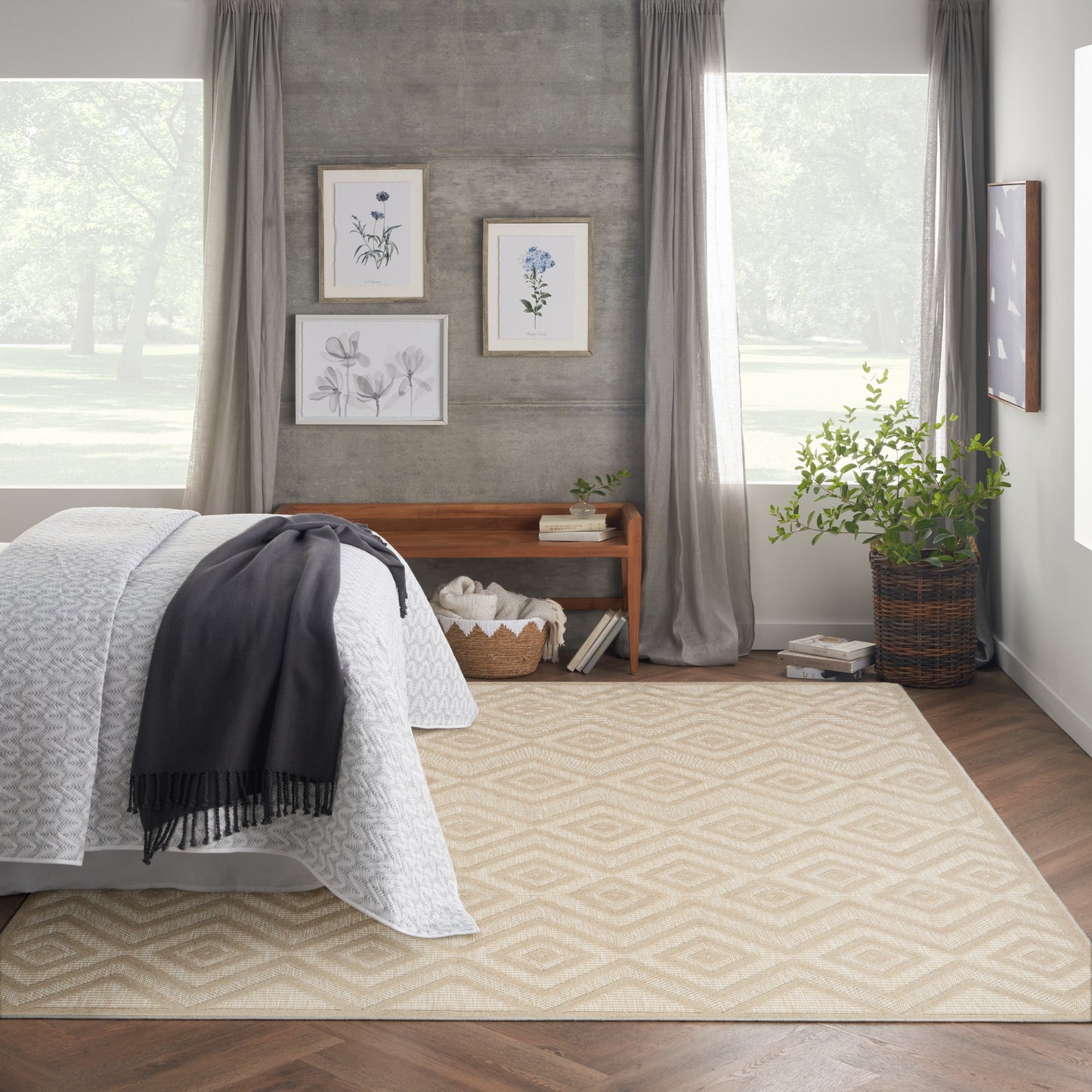 Nourison Versatile 10' x 14' Cream Modern Rug